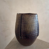 Incised Earth Glaze Ceramic Vessel