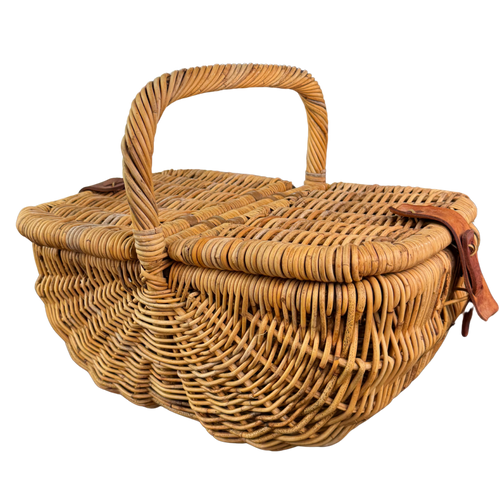 Picnic Basket with Leather Accents