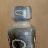 Blue Abstract Painted Studio Pottery Vase
