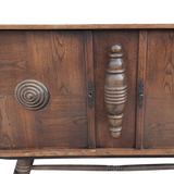 Hand Carved Oak Sideboard by Charles Dudouyt, 1940s
