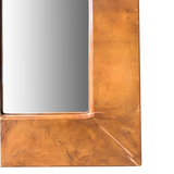 Vintage French Molded Leather Wall Mirror