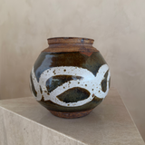 Studio Pottery Rounded Vessel with Brushwork Design