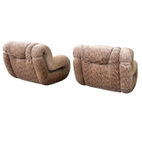 Pair of Camel Chenille 'Velasquez' Chairs by Mimo Padova, 1970s