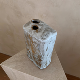 Rectangular Rust and Drip Glaze Vase with Side Opening