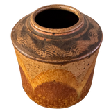 Studio Pottery Vessel with Wave Pattern Glaze
