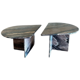 Pair of Split Form Marble End Tables
