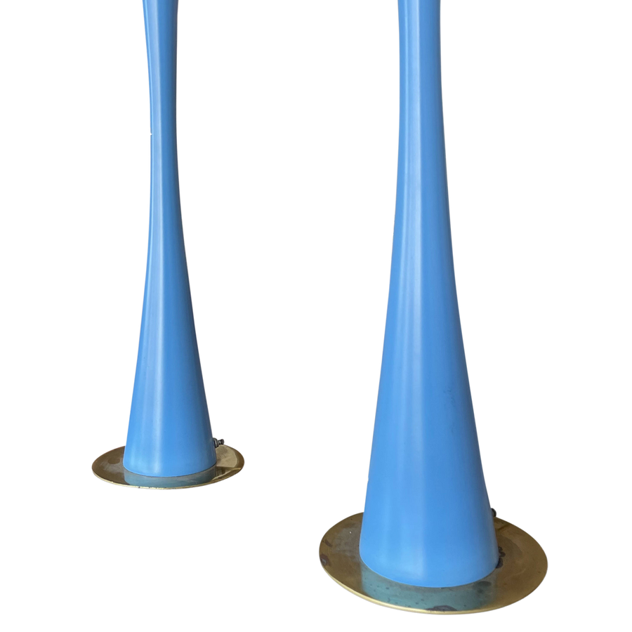 Pair of Sky Blue Tulip Table Lamps