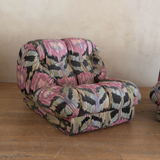 Pair of Floral "Nuvolone" Lounge Chairs by Rino Maturi For Mimo Leone & Co. 1970's