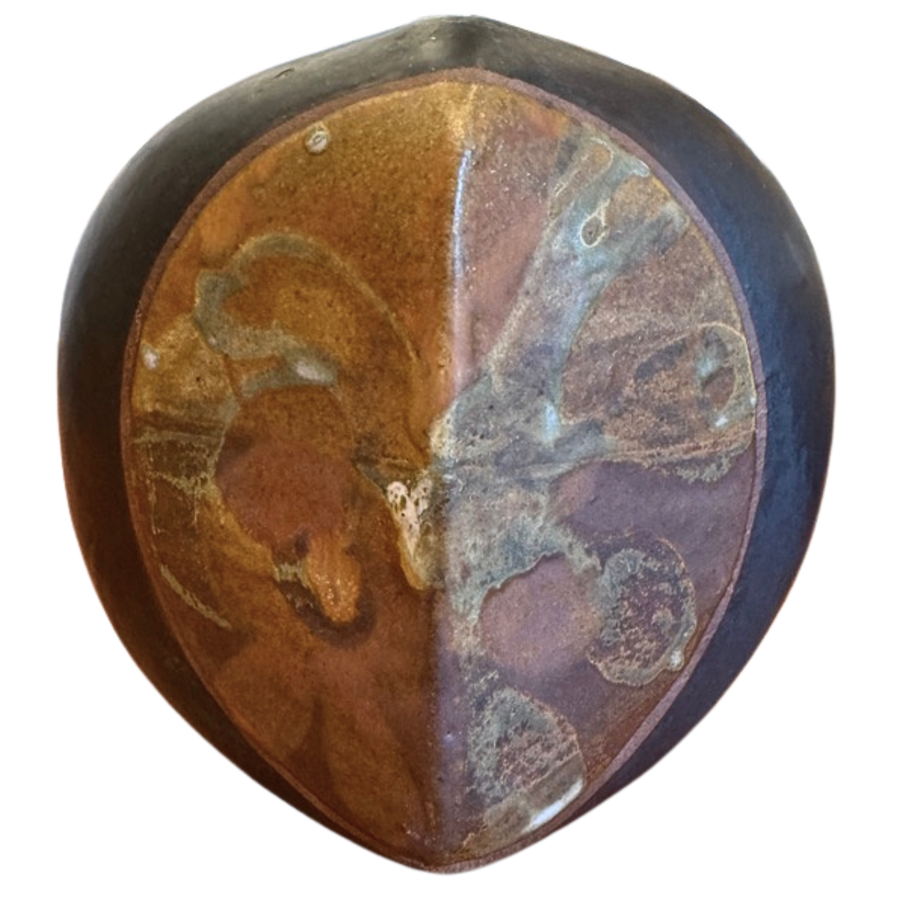 Heart Shaped Studio Vessel with Glazed Inlay