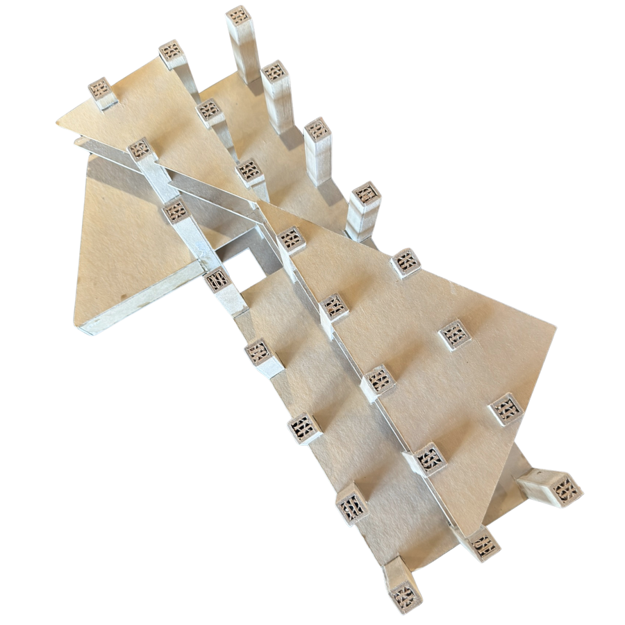 Vintage Architectural Paper Model Sculpture