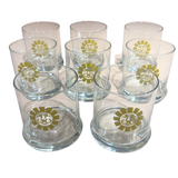 Set of 8 Yellow Accent Glasses
