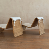 Pair of Tito Agnoli P3 Rattan Lounge Chairs for Bonacina, 1960