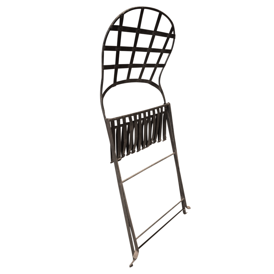 Sculptural Iron Folding Chair