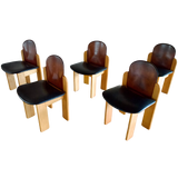 Set of 6 Two Tone Dining Chairs by Silvio Coppola for Fratelli Montina, 1970s