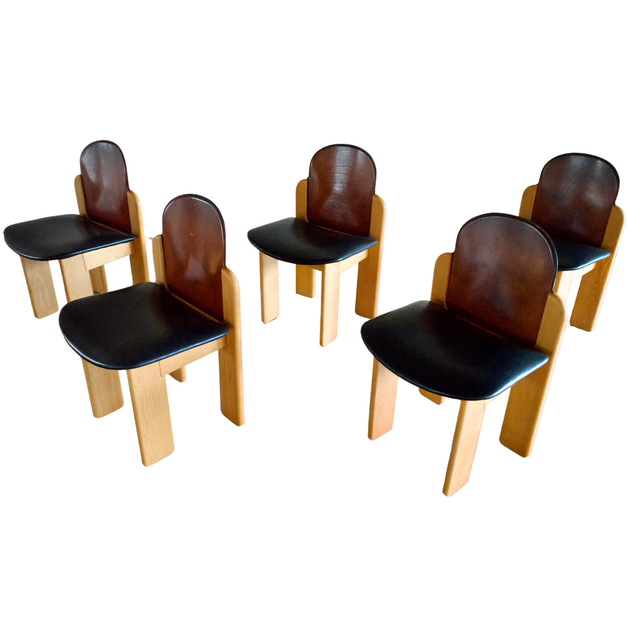 Set of 6 Two Tone Dining Chairs by Silvio Coppola for Fratelli Montina, 1970s