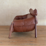 Tufted Cognac Leather MP-81 Sofa by Percival Lafer, 1970s