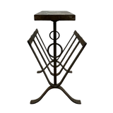 Iron Tile Top Magazine Rack End Table by Jacques Adnet