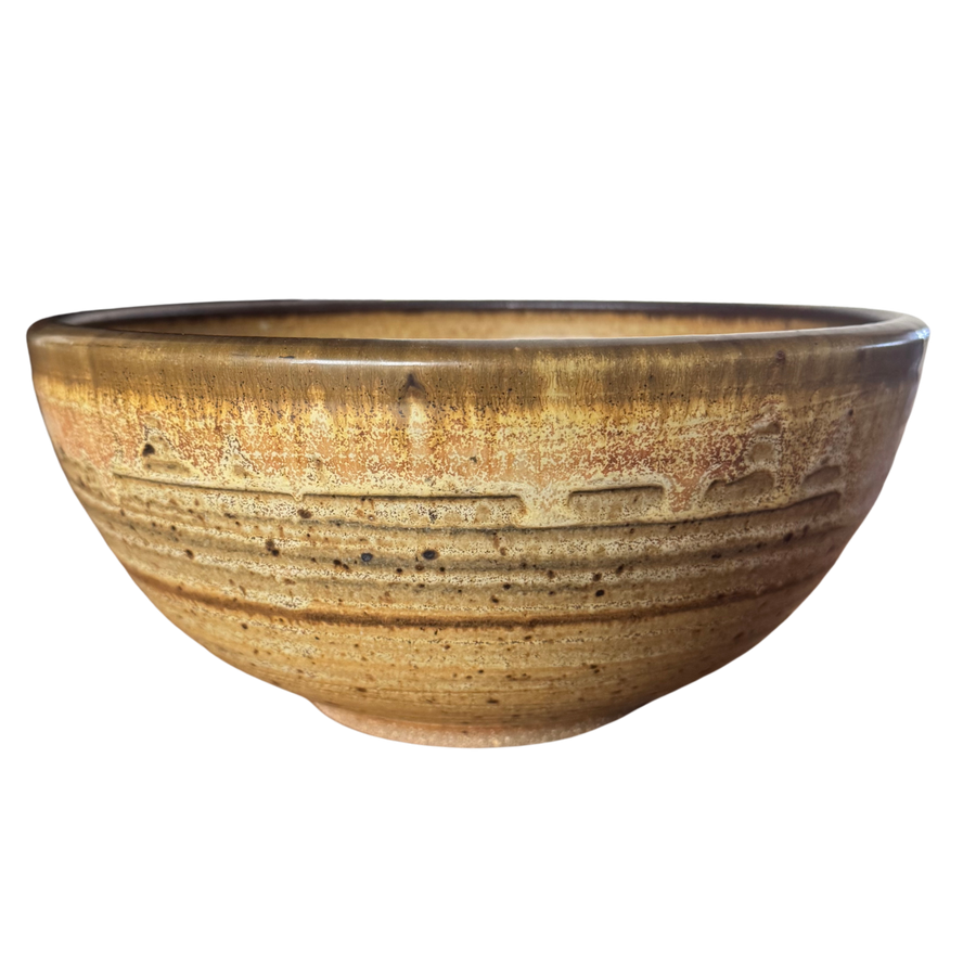 Large Studio Pottery Bowl in Honey Glaze