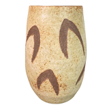 Brown Detailed Cream Pottery Vessel