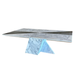 Sculptural Marble and Stone Inlay Coffee Table
