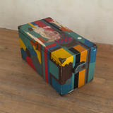 Vintage Polychrome Abstract Wood Storage Chest