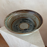 Hand-Painted Studio Pottery Bowl with Brushwork Design