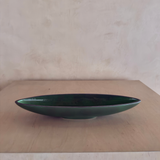 Sculptural Emerald Green Oval Ceramic Dish