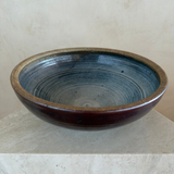 Oxblood and Cerulean Studio Pottery Bowl