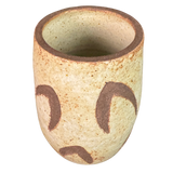 Brown Detailed Cream Pottery Vessel