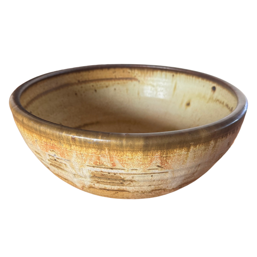 Large Studio Pottery Bowl in Honey Glaze