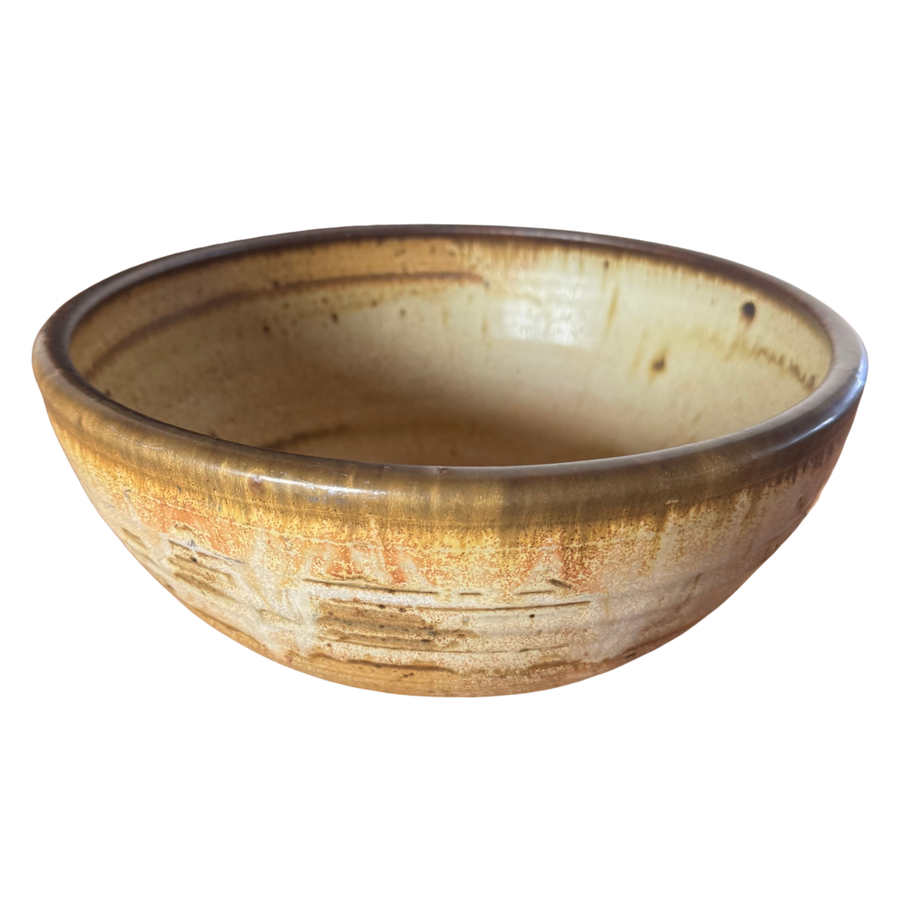 Large Studio Pottery Bowl in Honey Glaze
