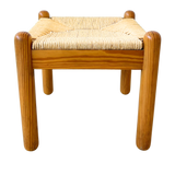 Pine and Woven Rush Seat Stool