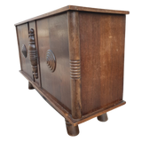 Hand Carved Oak Sideboard by Charles Dudouyt, 1940s
