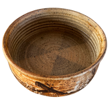 Marbled Studio Pottery Bowl in Brown and Cream