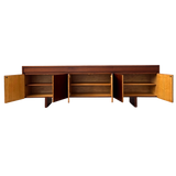 Low Teak Panel Sideboard, 1970s