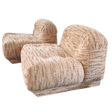 Pair of Textured Tufted Lounge Chairs, 1970s