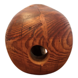 Carved Wood Sphere Sculpture