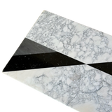 Sculptural Marble and Stone Inlay Coffee Table