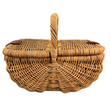 Picnic Basket with Leather Accents