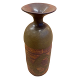 Olive and Plum Glaze Studio Vase