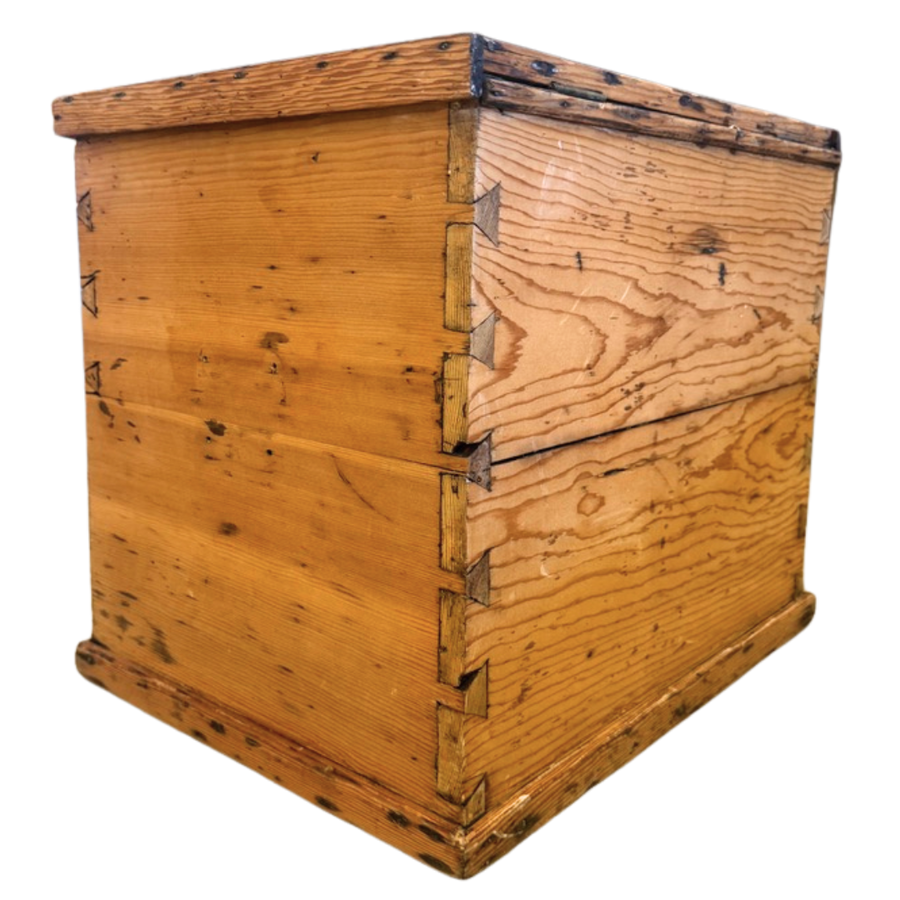 Vintage Handmade Pine Storage Box