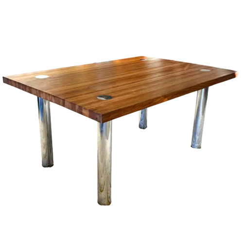 Chrome Leg Wood Desk