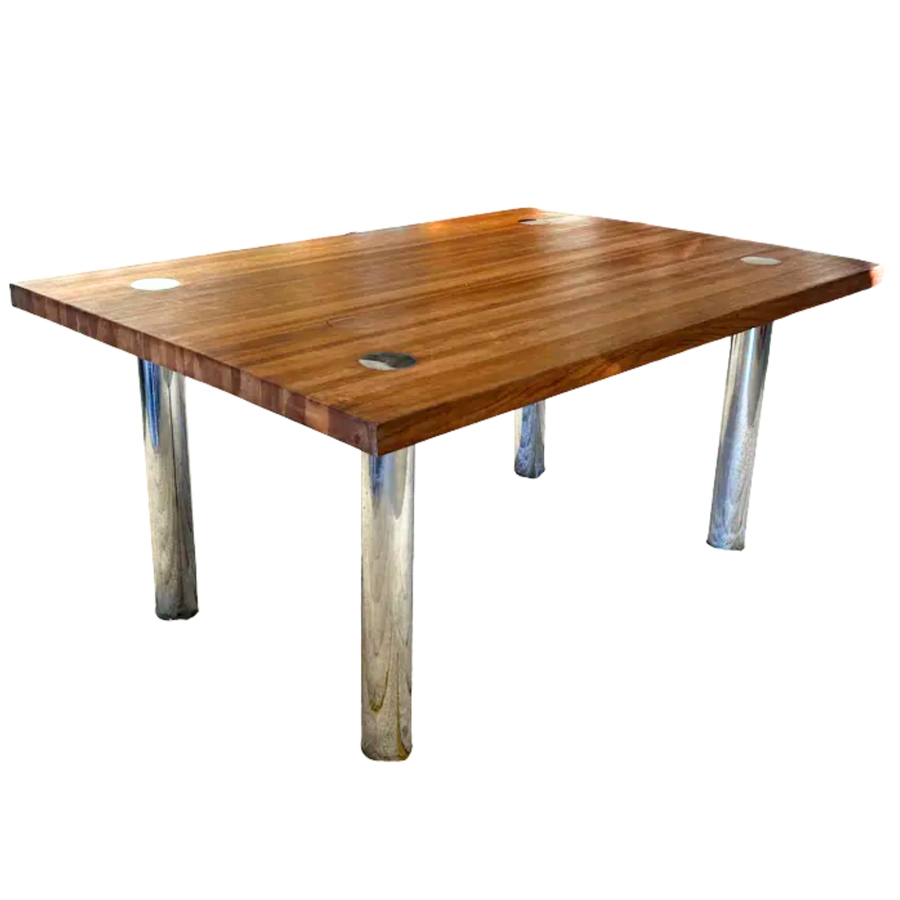 Chrome Leg Wood Desk