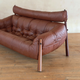 Tufted Cognac Leather MP-81 Sofa by Percival Lafer, 1970s