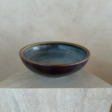 Oxblood and Cerulean Studio Pottery Bowl