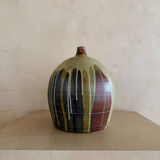 Large Bottle Neck Rust and Sage Drip Glaze Vessel, William Creitz