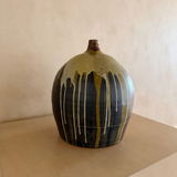 Large Bottle Neck Rust and Sage Drip Glaze Vessel, William Creitz