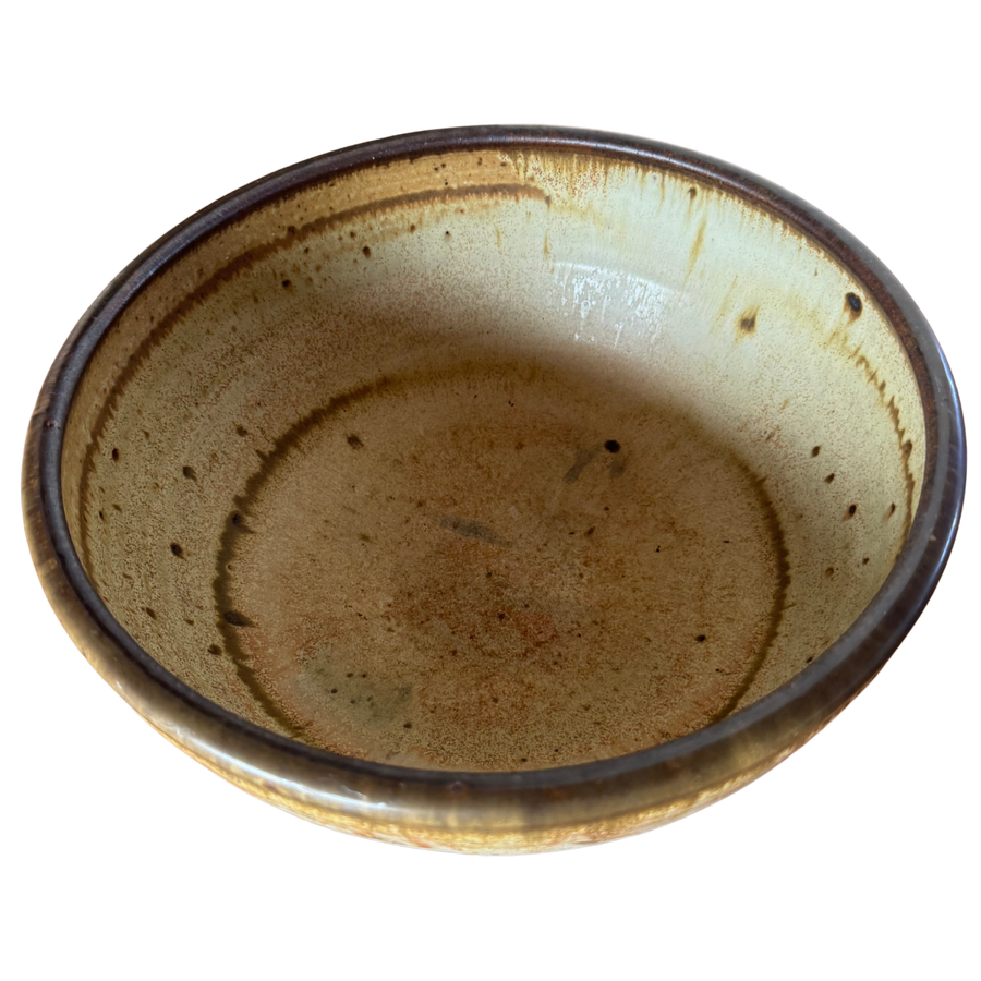 Large Studio Pottery Bowl in Honey Glaze