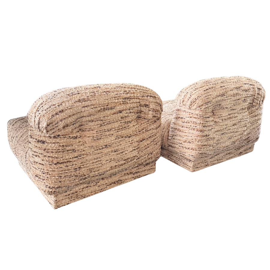 Pair of Textured Tufted Lounge Chairs, 1970s