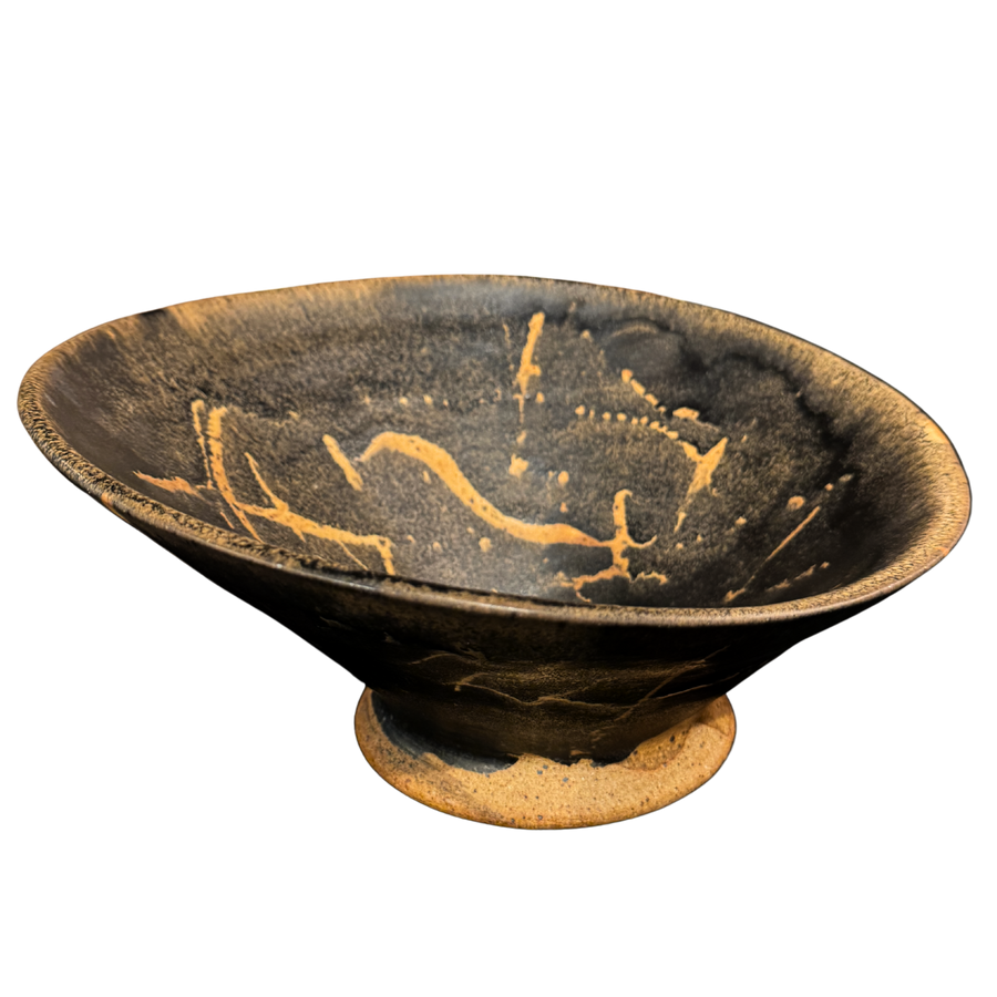 Stoneware Drip Glaze Fruit Bowl